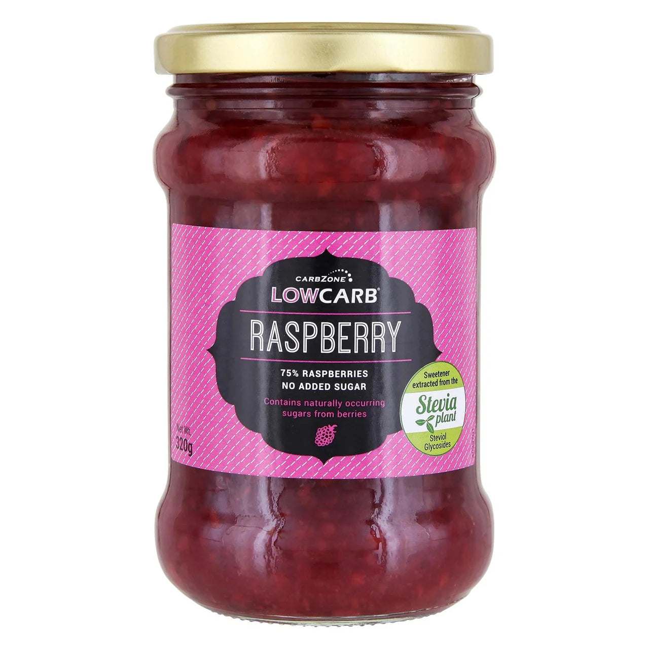 CarbZone Low Carb Raspberry Jam 320g - Out of Date