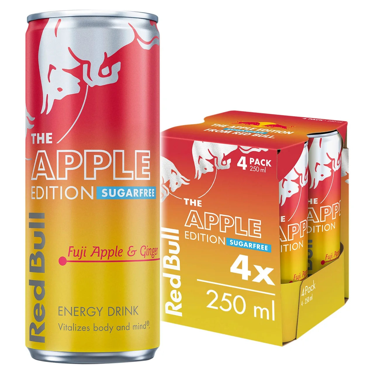 Redbull The Winter Edition Sugar Free Fuji Apple & Ginger 4 x 250ml - Out of Date