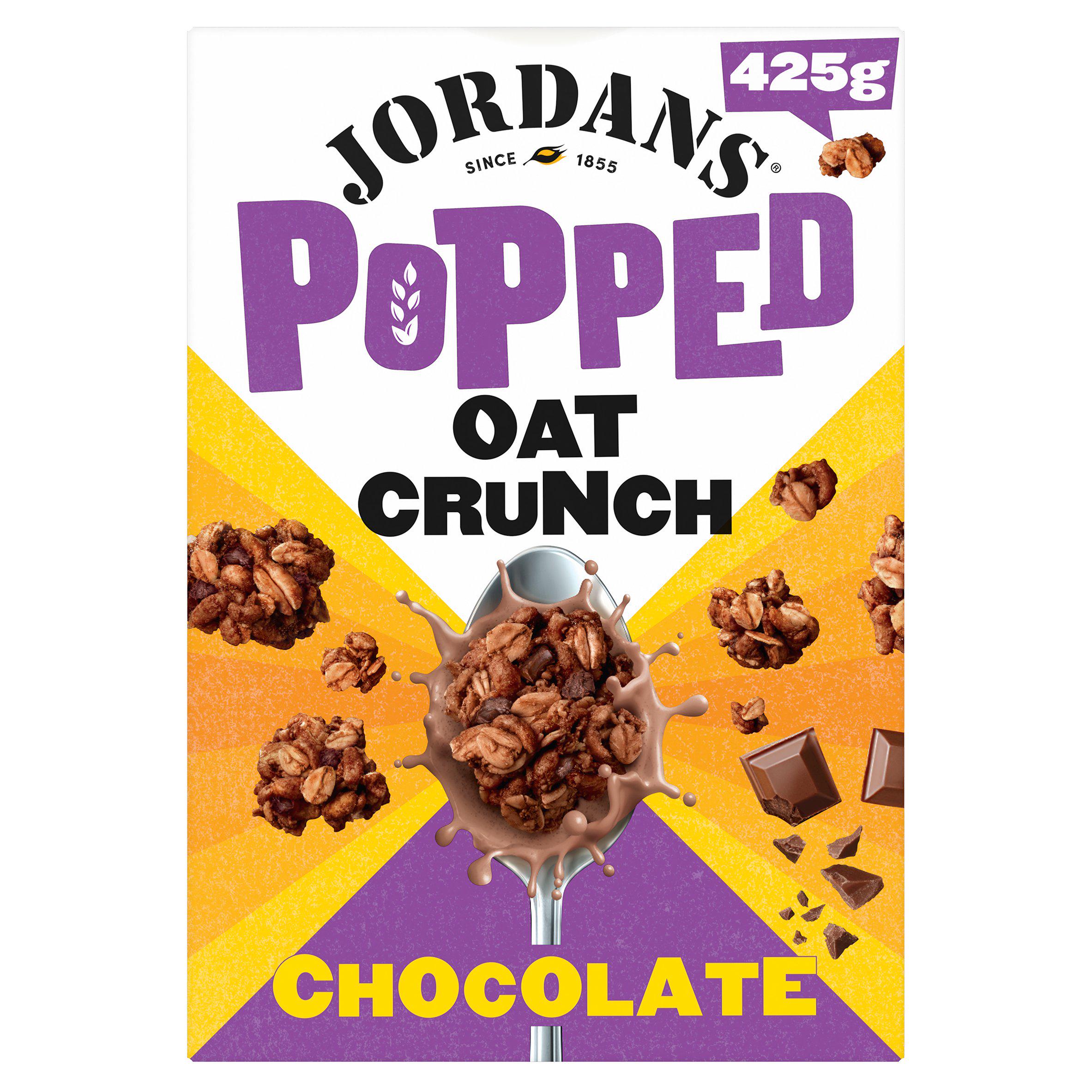 Jordans Popped Oat Crunch Chocolate Breakfast Cereal 5 x 425g (case) - Short Dated