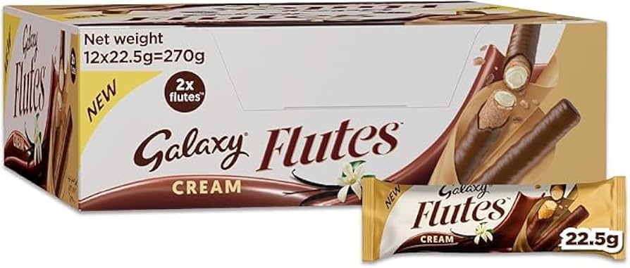 Galaxy Flutes Cream (Vanilla Cream) 12 x 22.5g - Out of Date