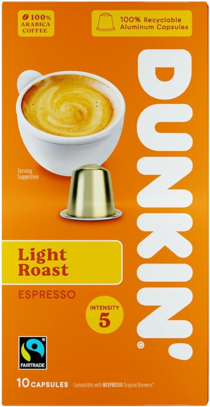 Dunkin' Donuts Light Roast Coffee Pods 10 Caps - Out of Date