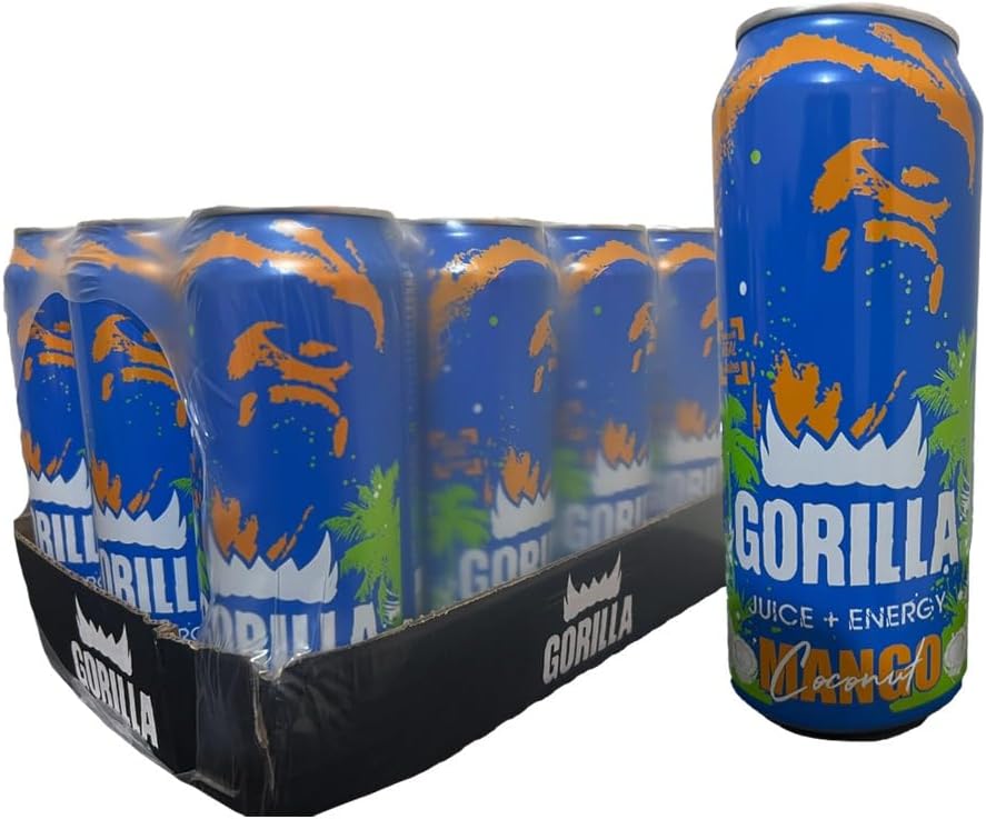 Gorilla Mango Coconut Energy Drink 24 x 500ml - Out of Date