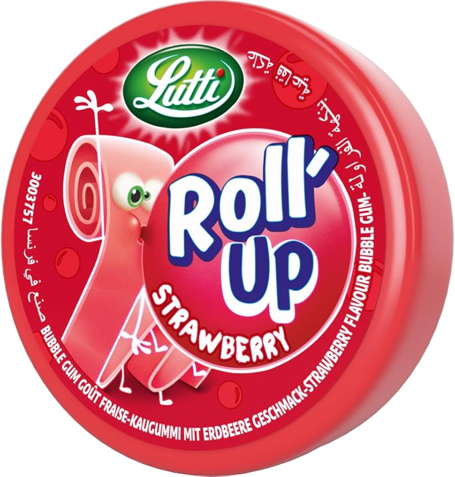 Lutti Roll Up Strawberry Gum 29g - Out of Date