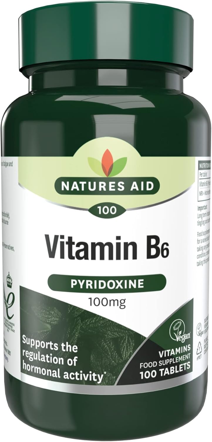 Natures Aid Vitamin B6 Pyridoxine 100mg 100 Tabs