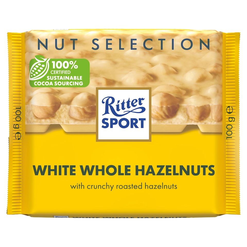 Ritter Sport White Chocolate with Whole Hazelnut 100g - Out of Date