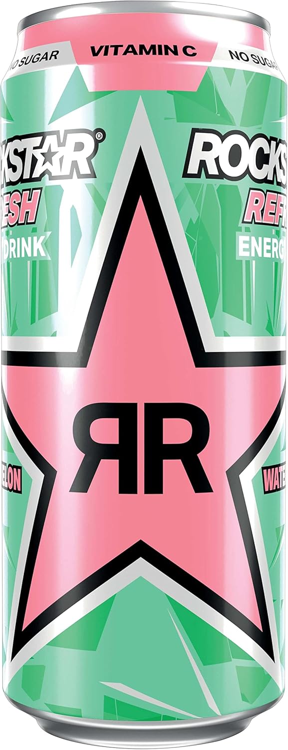 Rockstar Watermelon & Kiwi Energy Drink 12 x 500ml - Out of Date