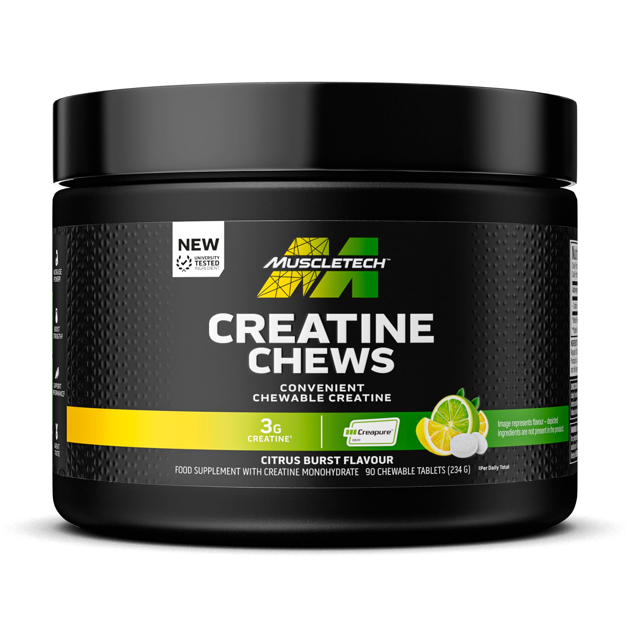 MuscleTech Citrus Burst Creatine Chews 90 Tablets - Short Dated