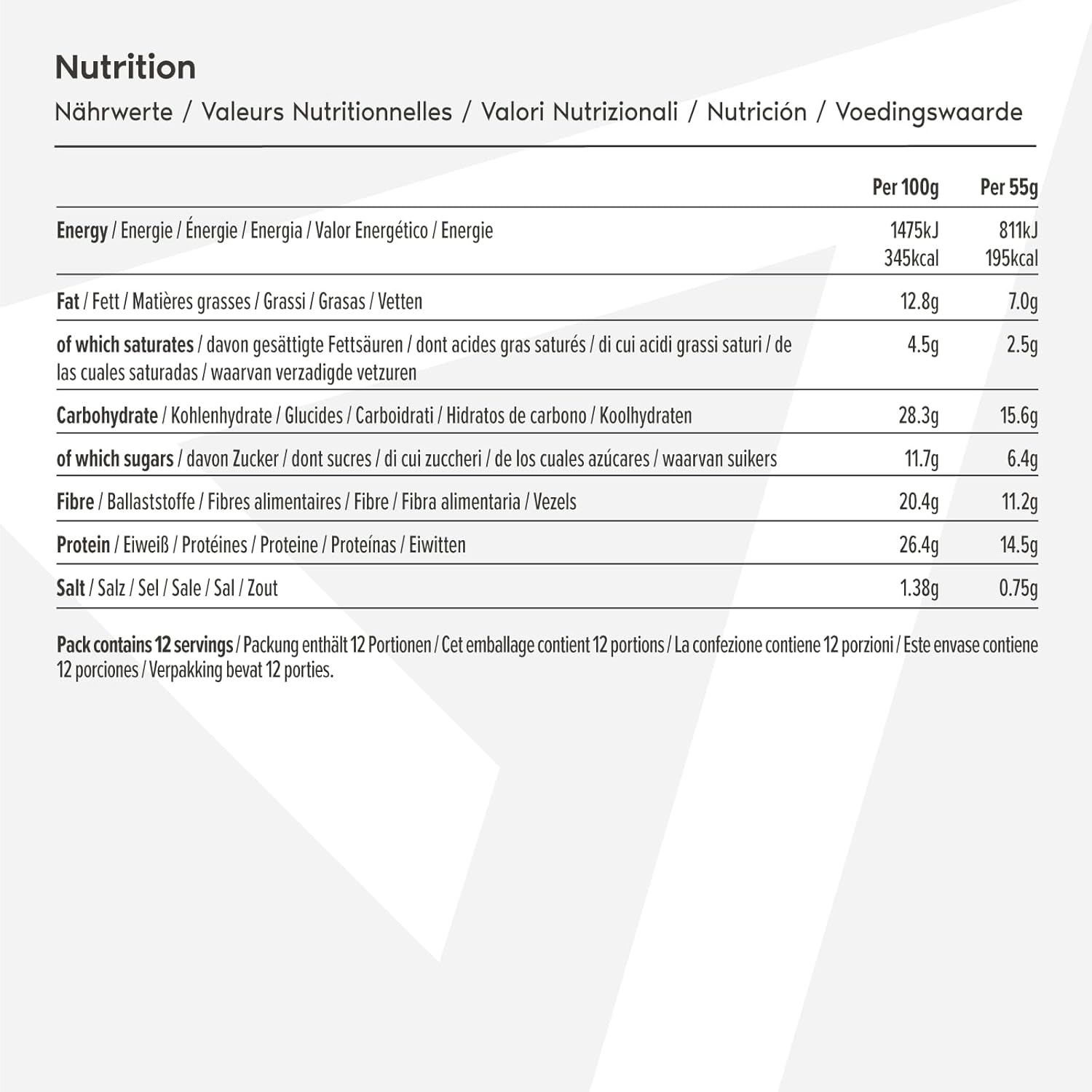 Amfit Plant Protein Bar Dark Chocolate Peanut & Almond 12 x 55g - Out of Date