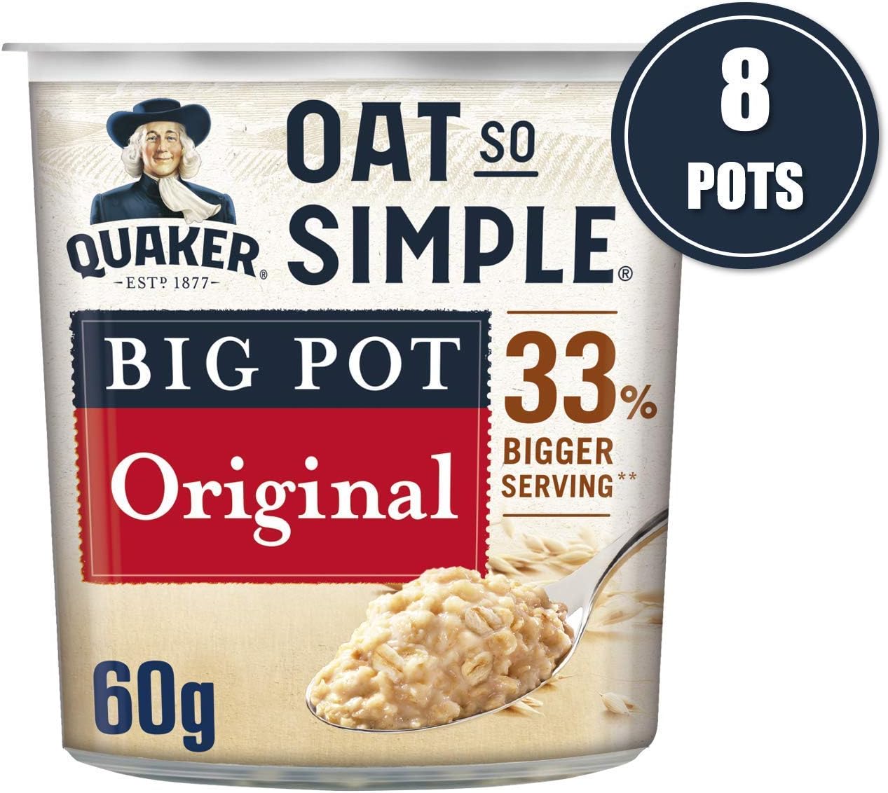 Quakers Oat So Simple (Big Pot) 8 x 60.3g (case) - Out of Date