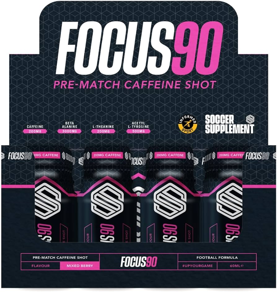 Soccer Supplement Mixed Berry Focus Shot Caffeinated Drink 12 x 60ml