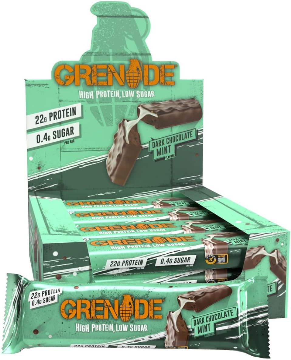 Grenade Dark Choc Mint Carb Killa Bar 12 x 60g