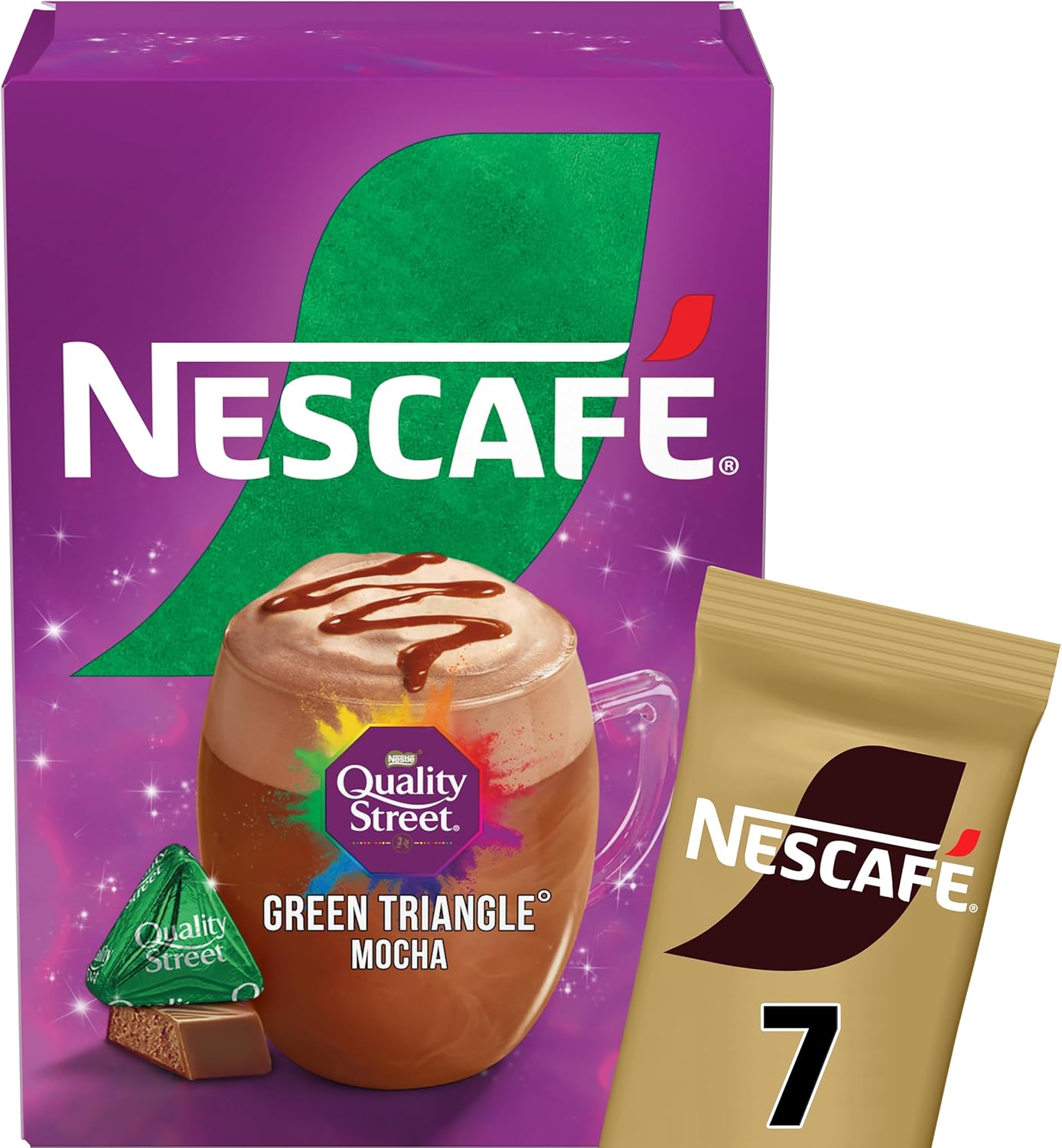 Nescafe Green Triangle Quality Street Mocha  7 x 19g - Out of Date