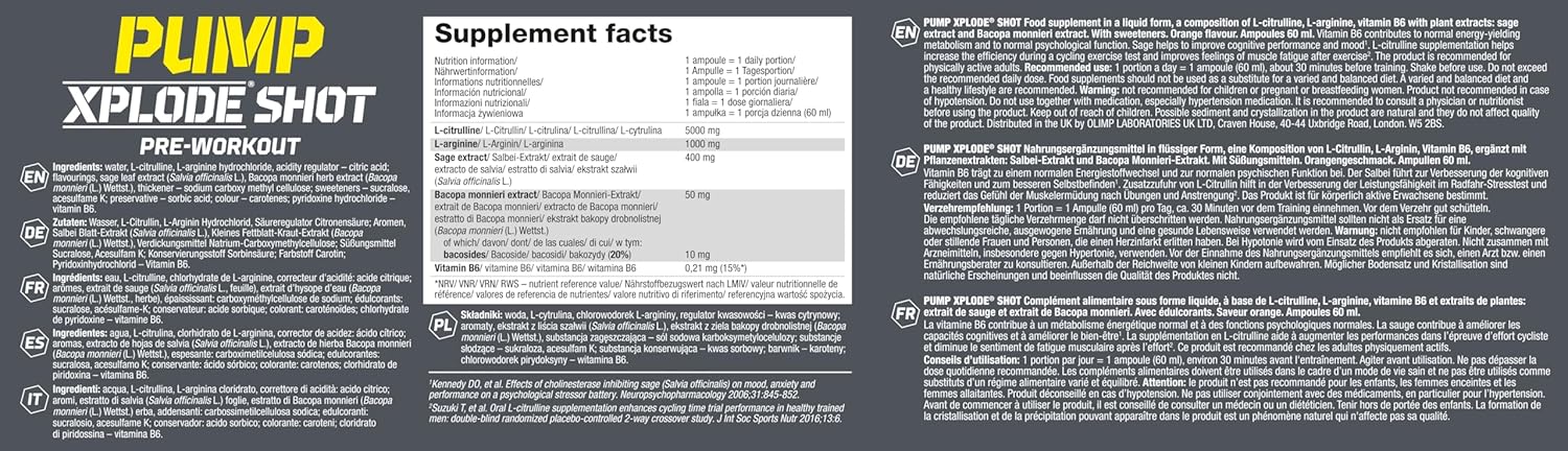 Olimp Pump Orange Xplode Shots 20 x 60ml