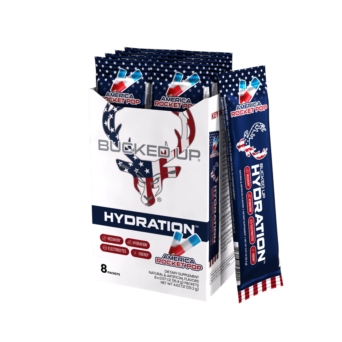 Bucked Up Hydration American Rocket Pop Sachets 18 x 16.4g