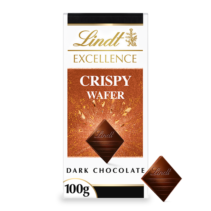 Lindt Excellence Crispy Wafer Dark 20 x 100g (case) - Out of Date