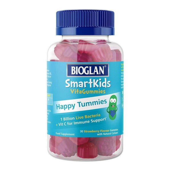 Bioglan SmartKids Happy Tummies Strawberry 30 Gummies - Out of Date