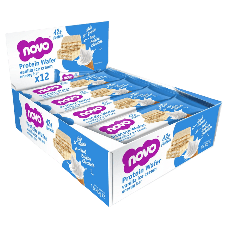 NOVO Nutrition Vanilla Ice Cream Protein Wafer Bar 12 x 40g - Out of Date