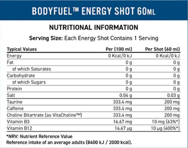 Applied Nutrition Body Fuel Energy Shots 1 x 60ml