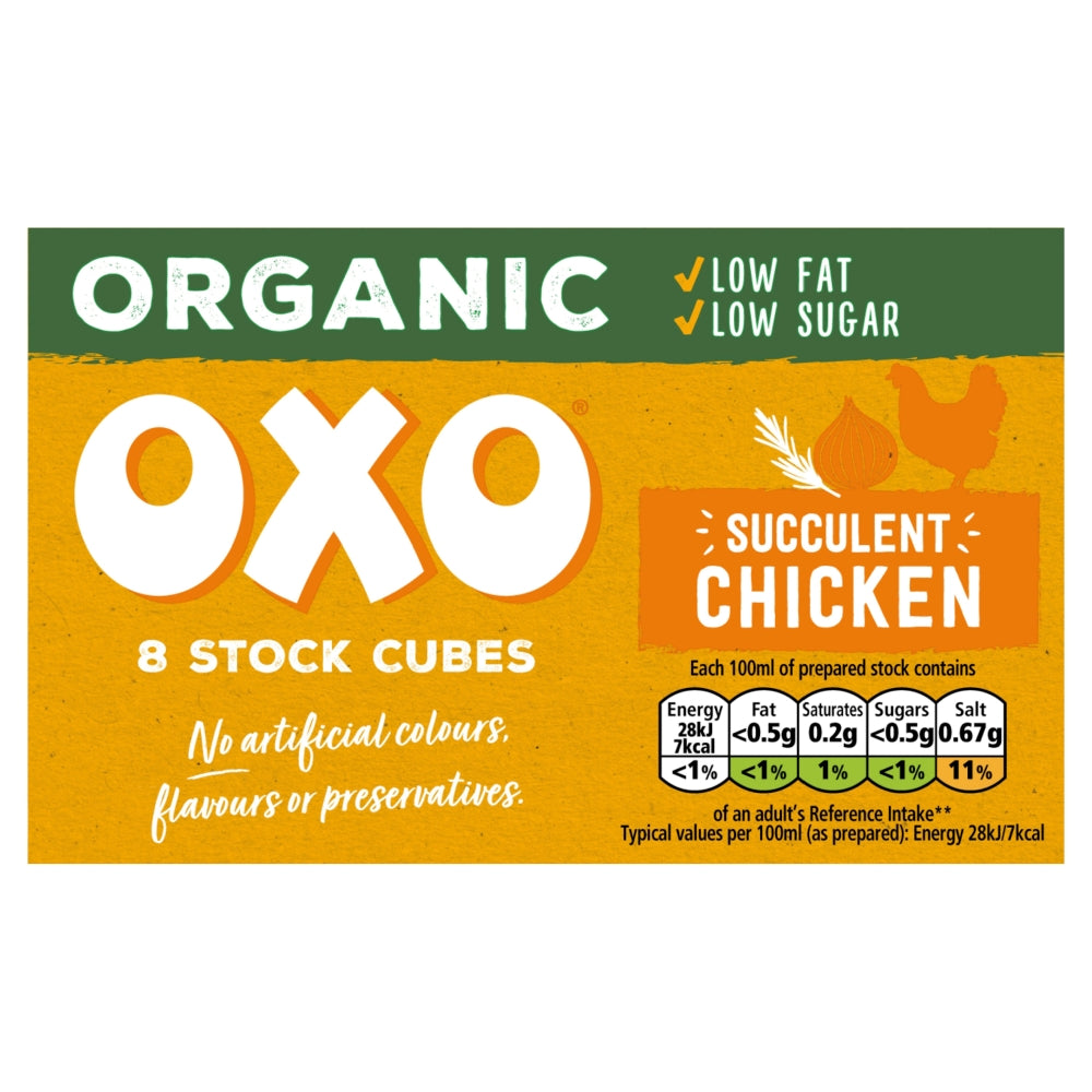 OxO Organic Chicken Stock Cubes 15 x 80g (case) - Out of Date
