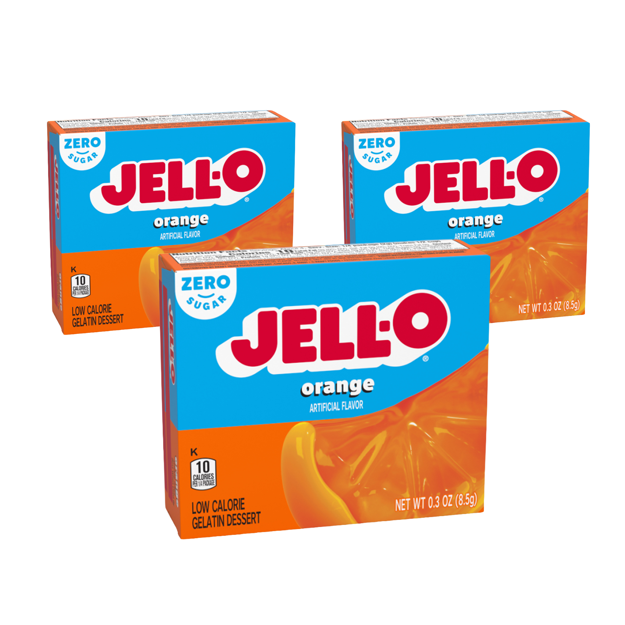Jell-O Orange Gelatin (Sugar Free) 3 x 8.5g (Triple Pack) - Out of Date