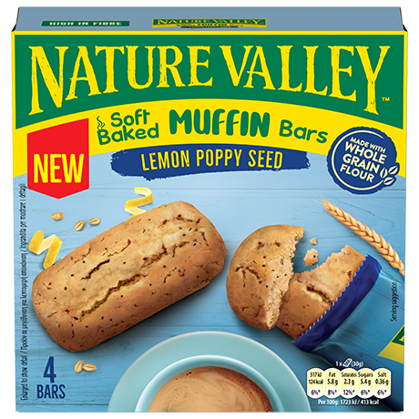 Nature Valley Lemon Poppy Seed Soft Muffin Bars 4 x 30g - Out of Date