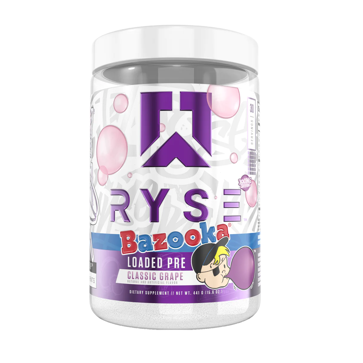 RYSE Loaded Pre Workout Bazooka Classic Grape 441g - Short Dated