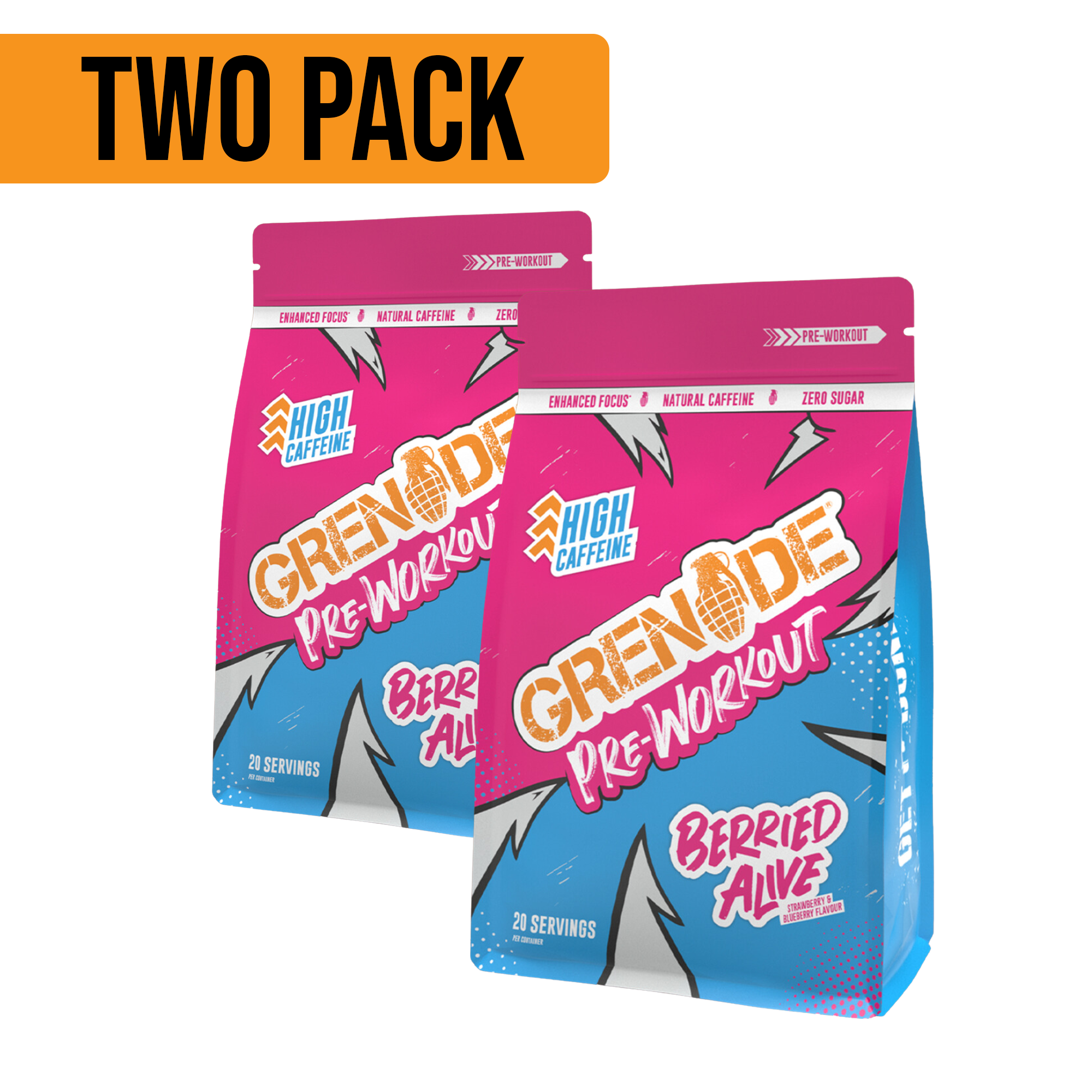 Grenade Berried Alive Pre Workout (2 for £15) 2 x 330g - Short Dated
