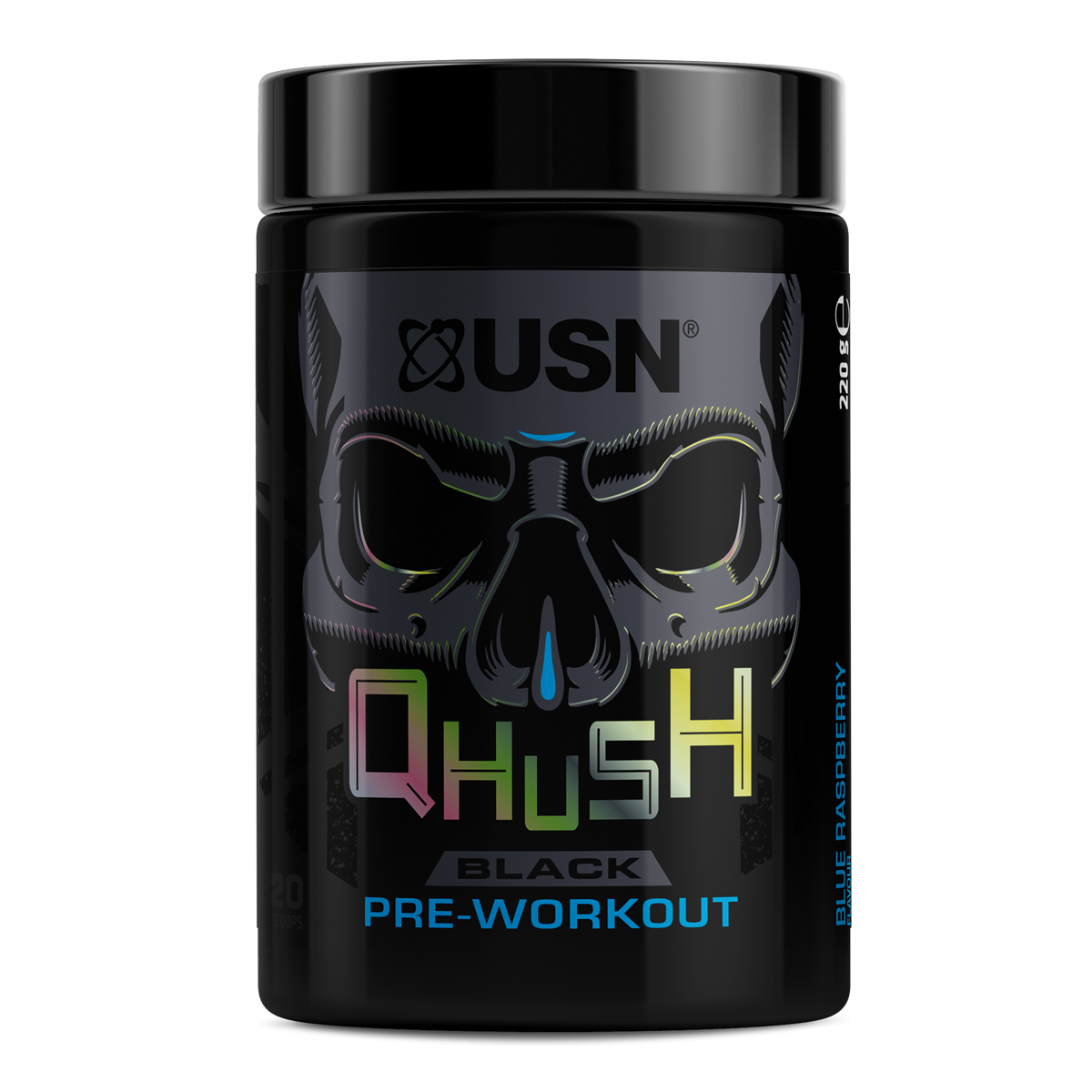 USN Qhush Black Pre-Workout 220g - Out of Date & Caked