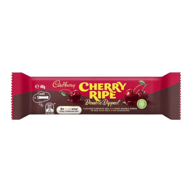 Cadbury Cherry Ripe Double Dipped (Australian) 48 x 40g (box)- Out of Date