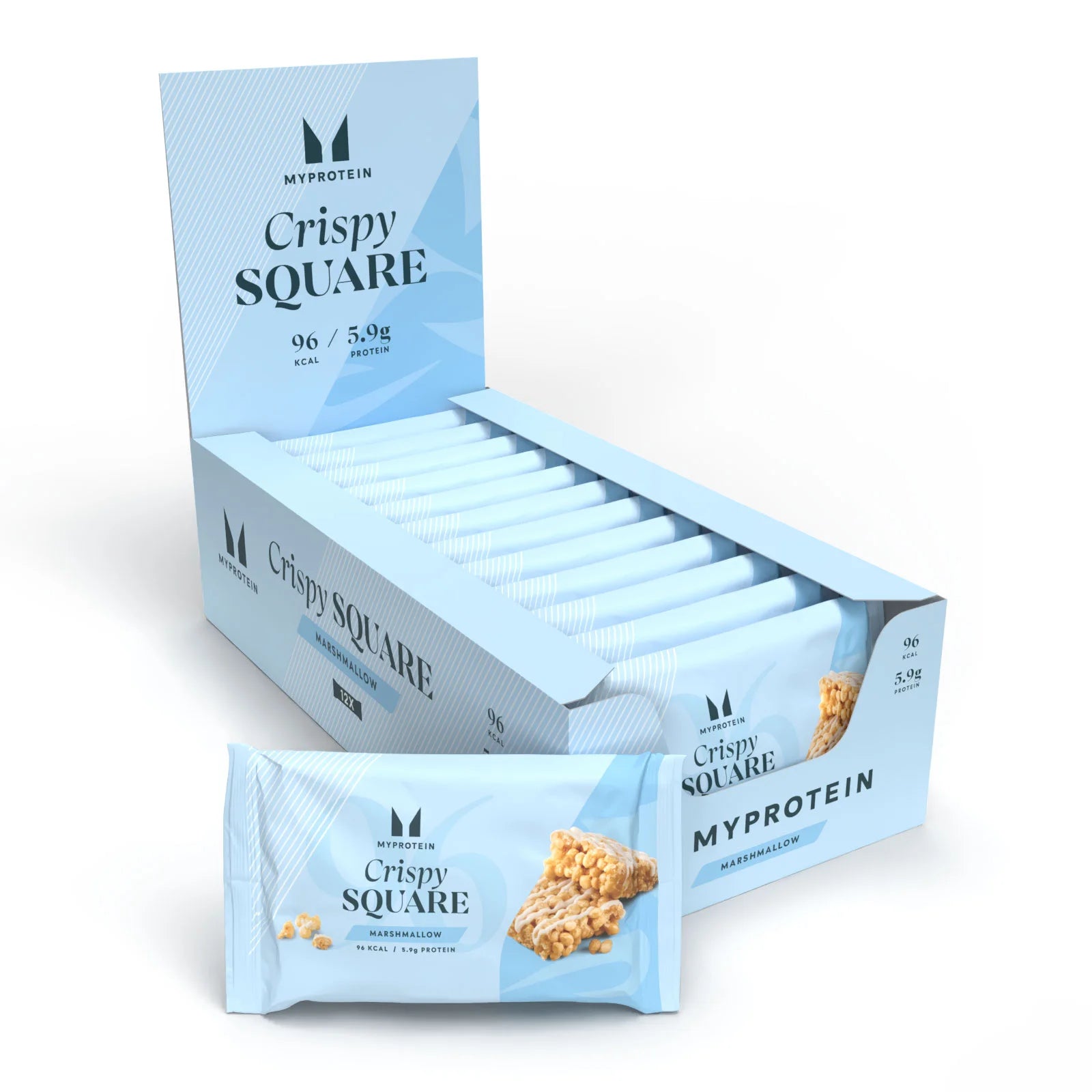 MyProtein Marshmallow Crispy Square Protein Snack 12 x 30g - Out of Date