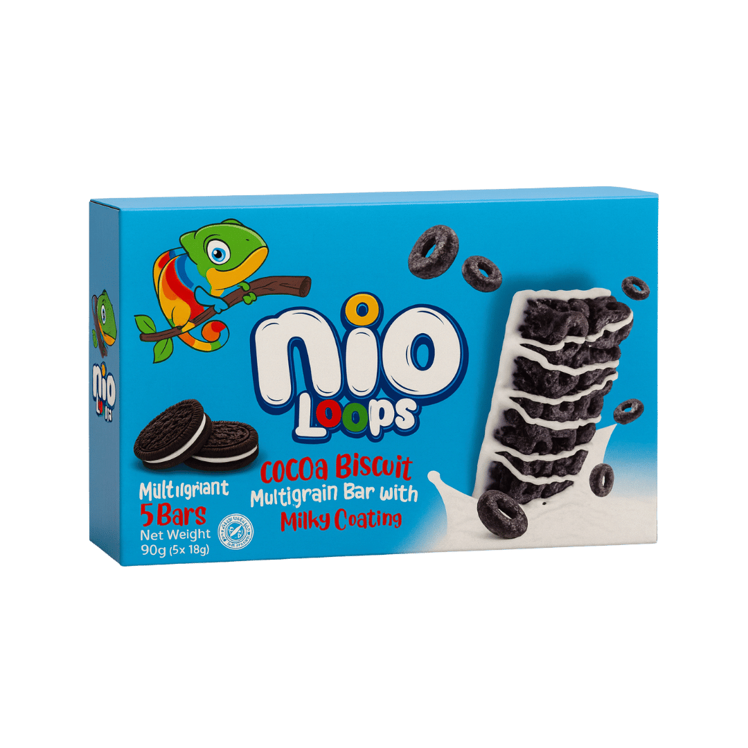 Nio Loops Cocoa Biscuit Multigrain Bars 5 x 18g