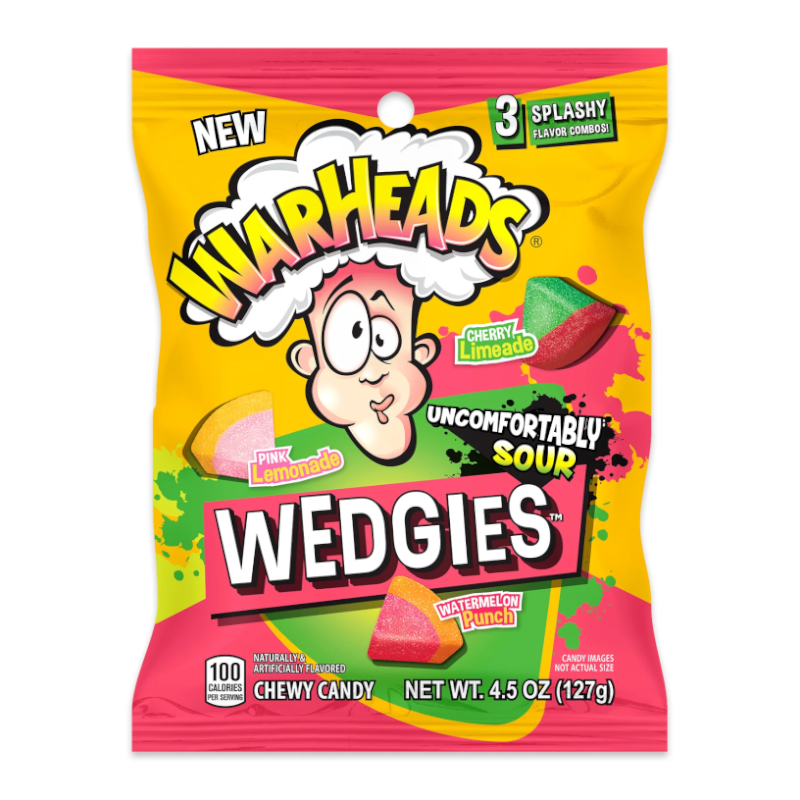 Warheads Sour Wedgies 12 x 127g (case) - Out of Date