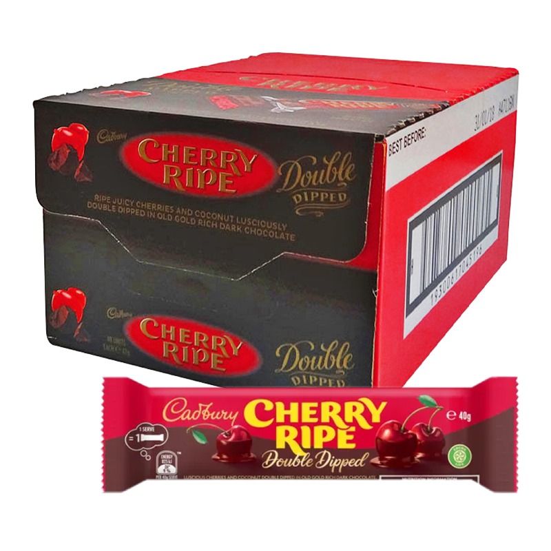 Cadbury Cherry Ripe Double Dipped (Australian) 48 x 40g (box)- Out of Date