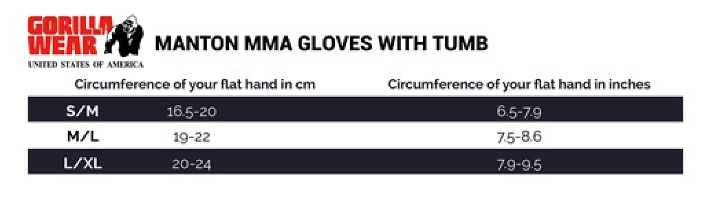 Gorilla Wear Manton MMA Gloves (With Thumb) - Black/White