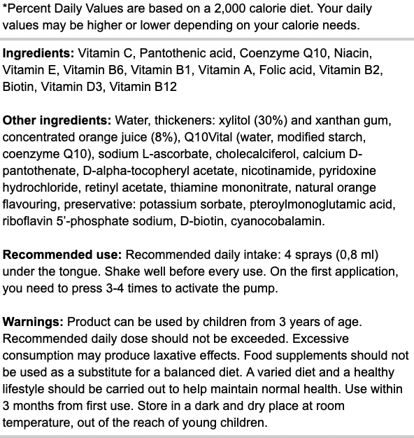 Osavi Multivitamin CoQ10 Oral Spray Orange 25 ml - Out of Date