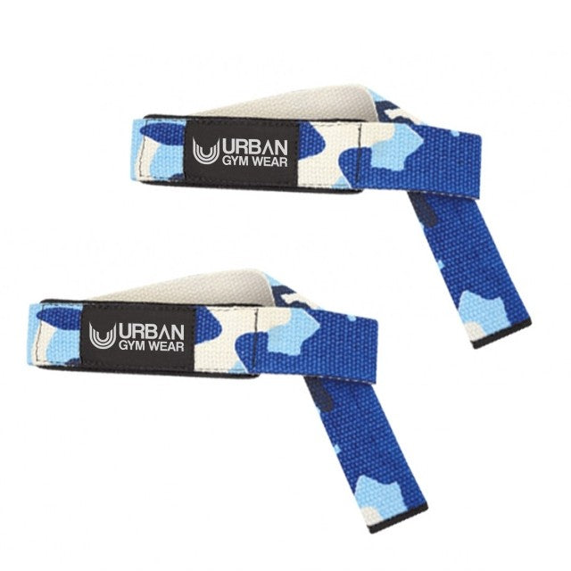 Urban Gym Wear Padded Lifting Straps - Navy Camo - gymstop