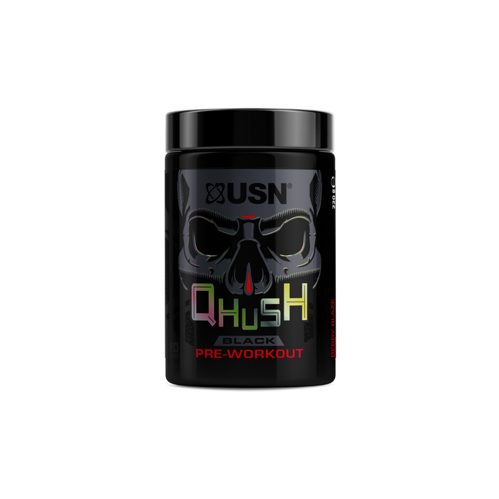 USN Qhush Black Pre-Workout 220g - Out of Date & Caked